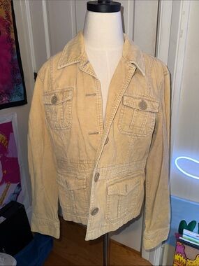 Vintage Aéropostale Tan Corduroy Button-Front Jacket